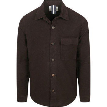 Profuomo Sweater  Overshirt Moleskin Donkerbruin