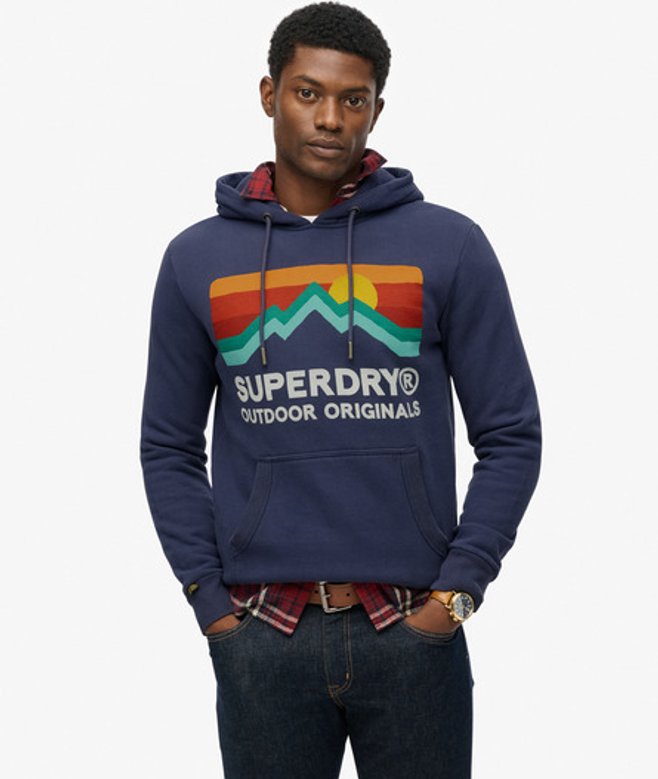 Superdry Great Outdoors Hoodie met Relaxte Pasvorm Blauw