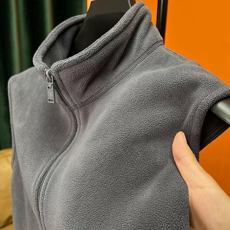 VantaGoods Herenvest in Japanse stijl van polarfleece - Casual lente- en herfstvest 2XL