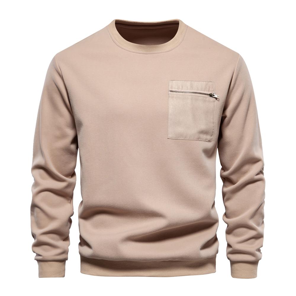 AIOPESON Men Fashion AIOPESON Hoge kwaliteit katoenen sweatshirt voor heren Ritsvak Heren Sweatshirts Casual Sport Herenkleding Trui Heren XXL 95-105 kg kaki