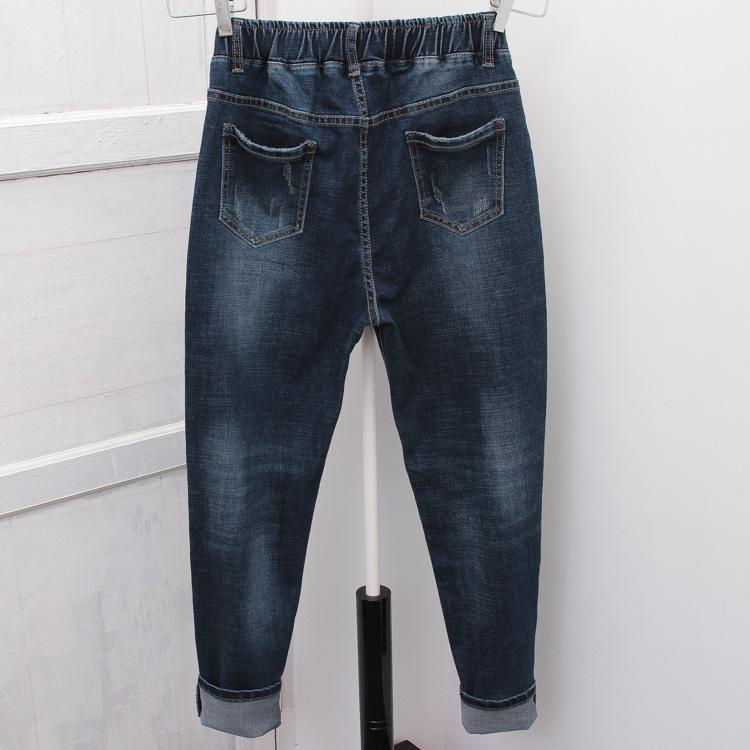 SpeakHero Plus size hoge taille dames vintage harembroek losse boyfriend denim jeans streetwear broek XXXL blauw
