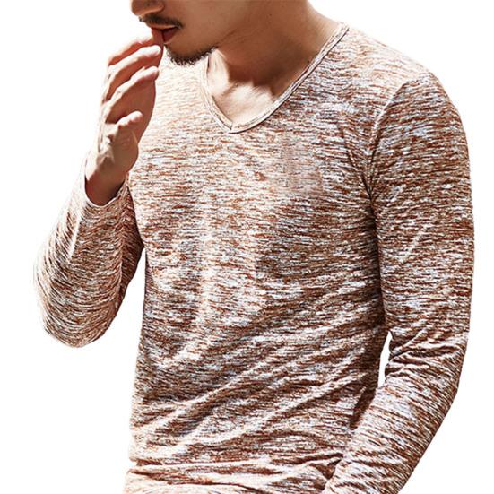 Jihongkang V-hals elastische top camouflage herenshirt met lange mouwen voor de herfst 3XL