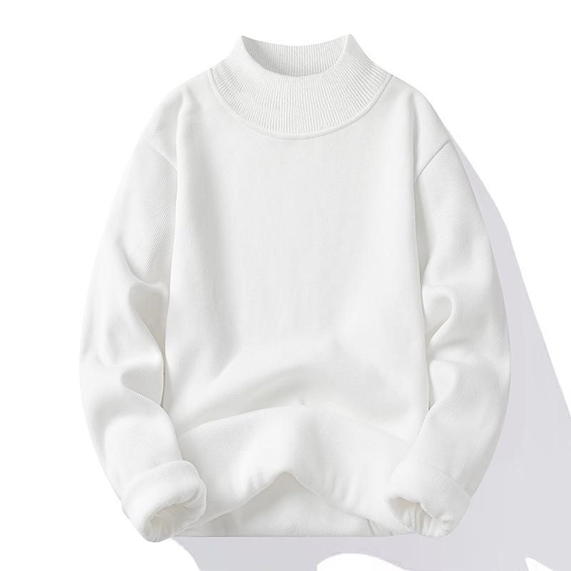 MILU Mode Heren Casual Slim Fit Basic Turtleneck Gebreide Trui Hoge Kraag Pullover Mannelijk Dubbele Kraag Herfst Winter Tops 8XL