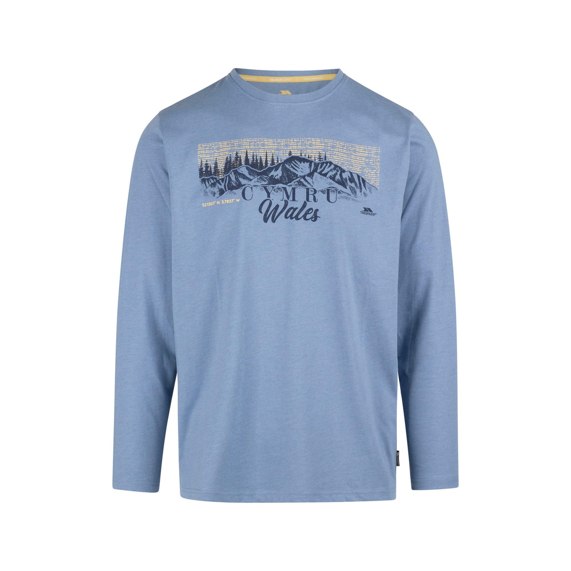 Trespass Heren Kulam bedrukt T-shirt met lange mouwen XXL denim
