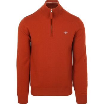 Gant Sweater  Halfzip Wol Trui Logo Rust