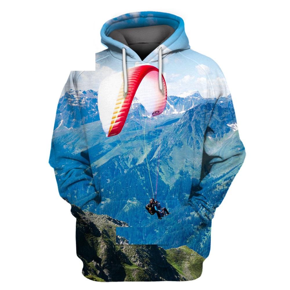 ETST 011 Heren Extreme Sport Paraglider Glider Skydiving 3D Print Hoodie Hip Hop Excitement Lange Mouw Sweatshirt Jas Oversized Tops M