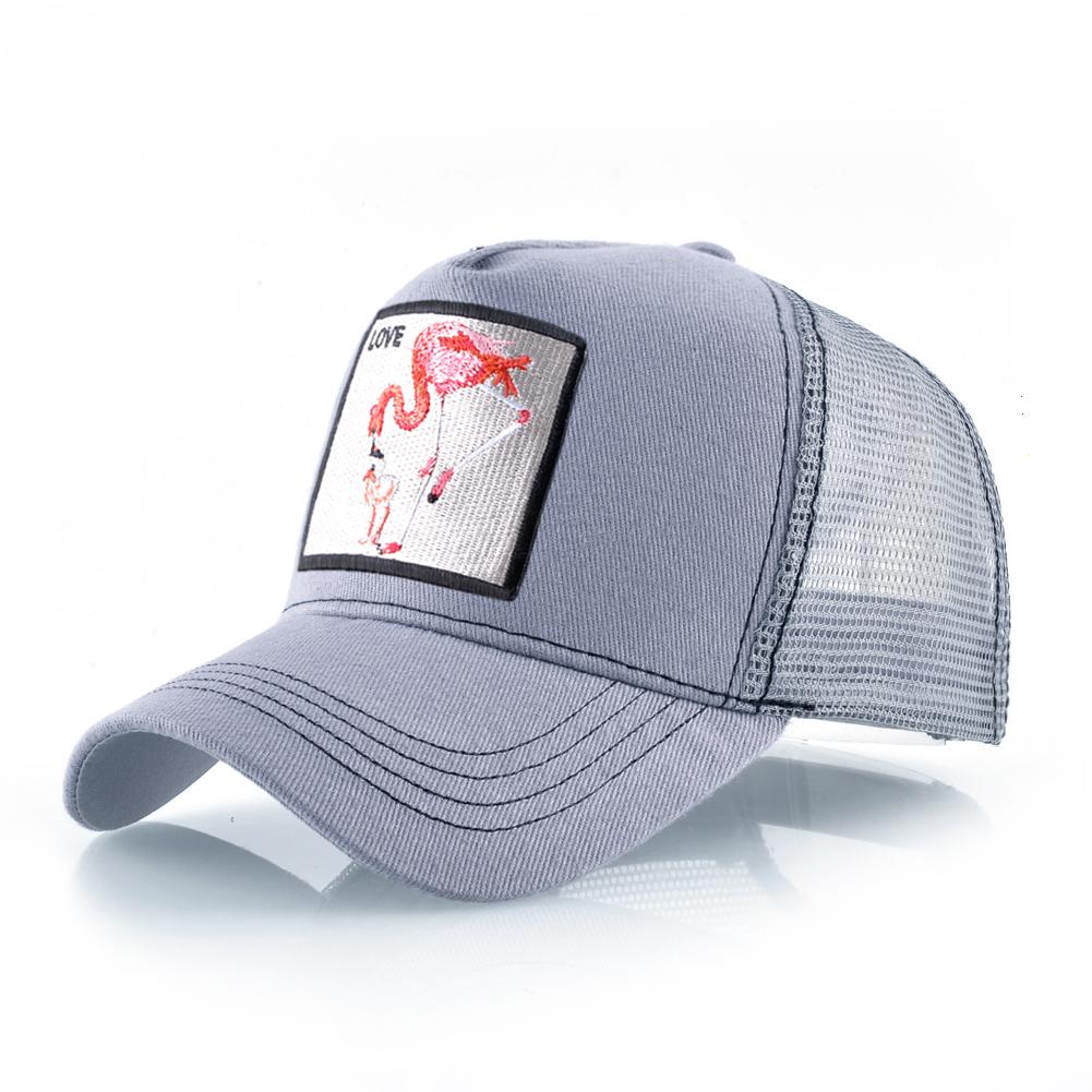 Kissbaobei Mode Baseball Cap Met Flamingo Borduurpatch Snapback Mesh Baseball Hoed Voor Vrouwen Mannen Outdoor Casual Vizier Hip Hop Caps 56-59cm