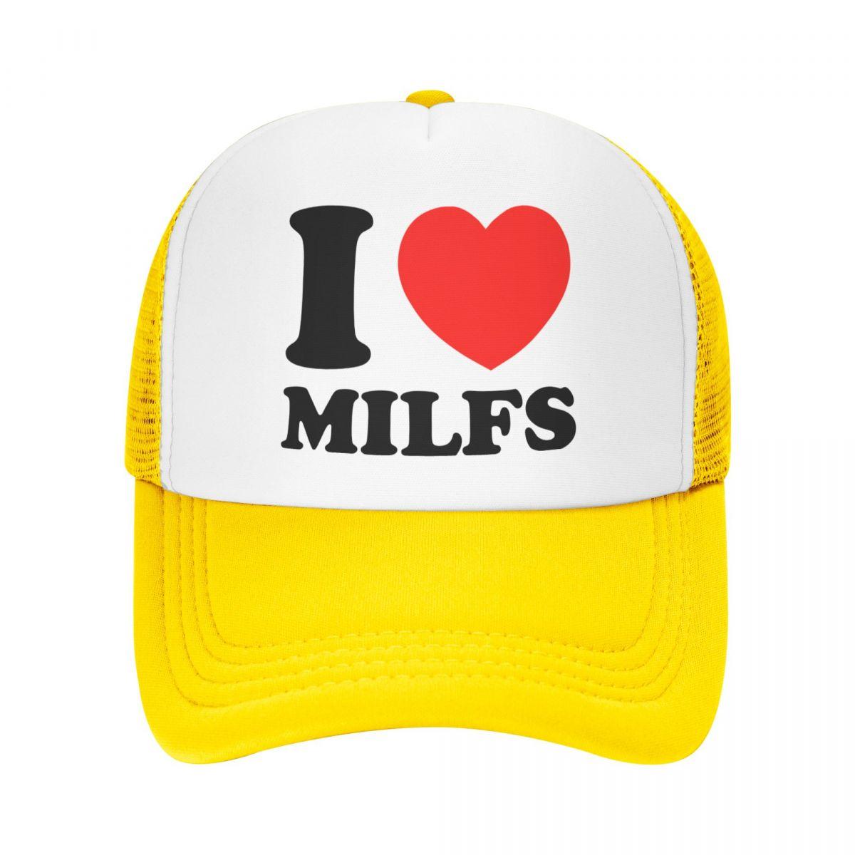 Hot Cap Gepersonaliseerde I Love Milfs Baseball Cap Unisex WoUnisex Ademende Trucker Hat Streetwear Snapback Caps Zomerhoeden Trucker Hat