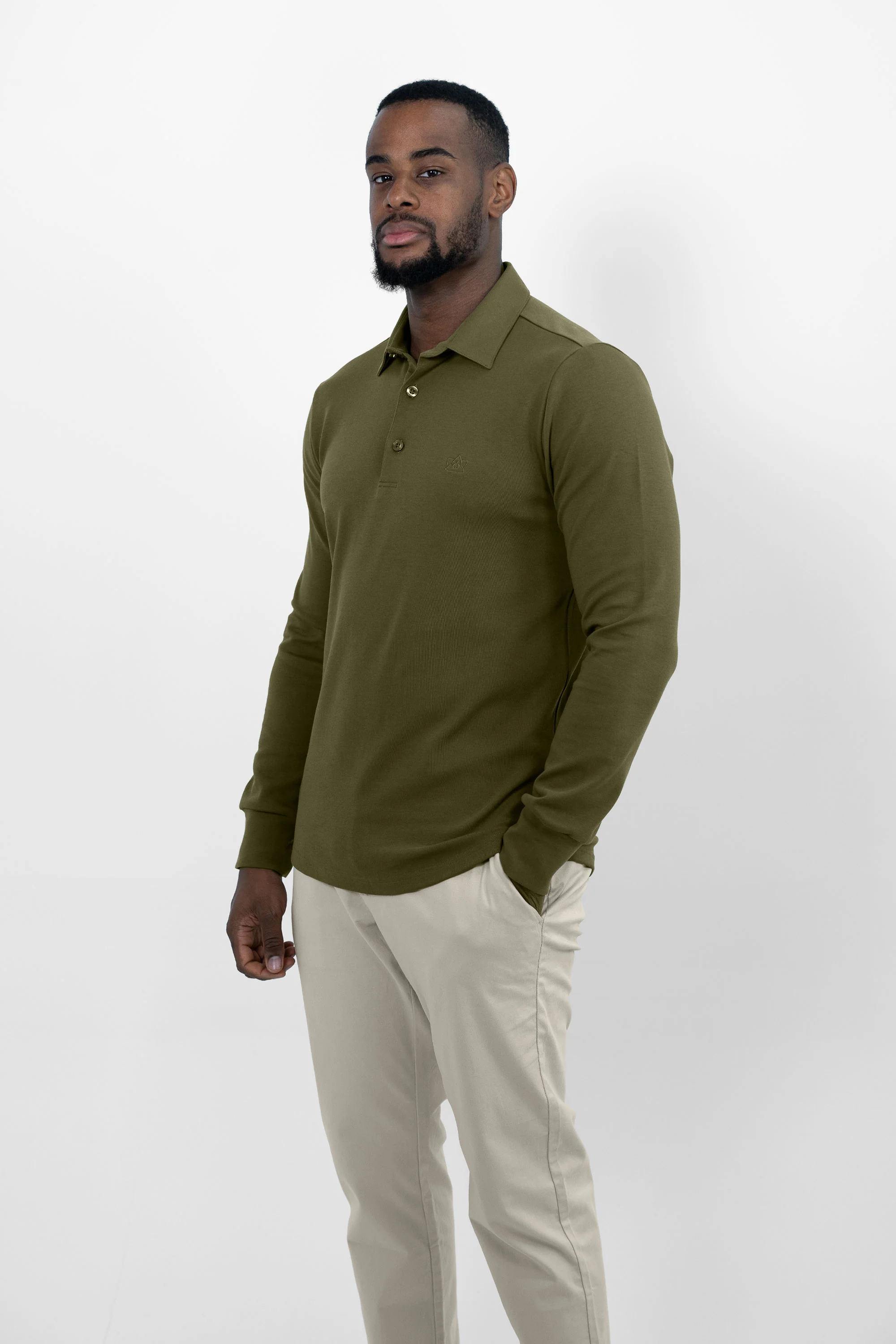 Vercate Strijkvrij poloshirt olijfgroen