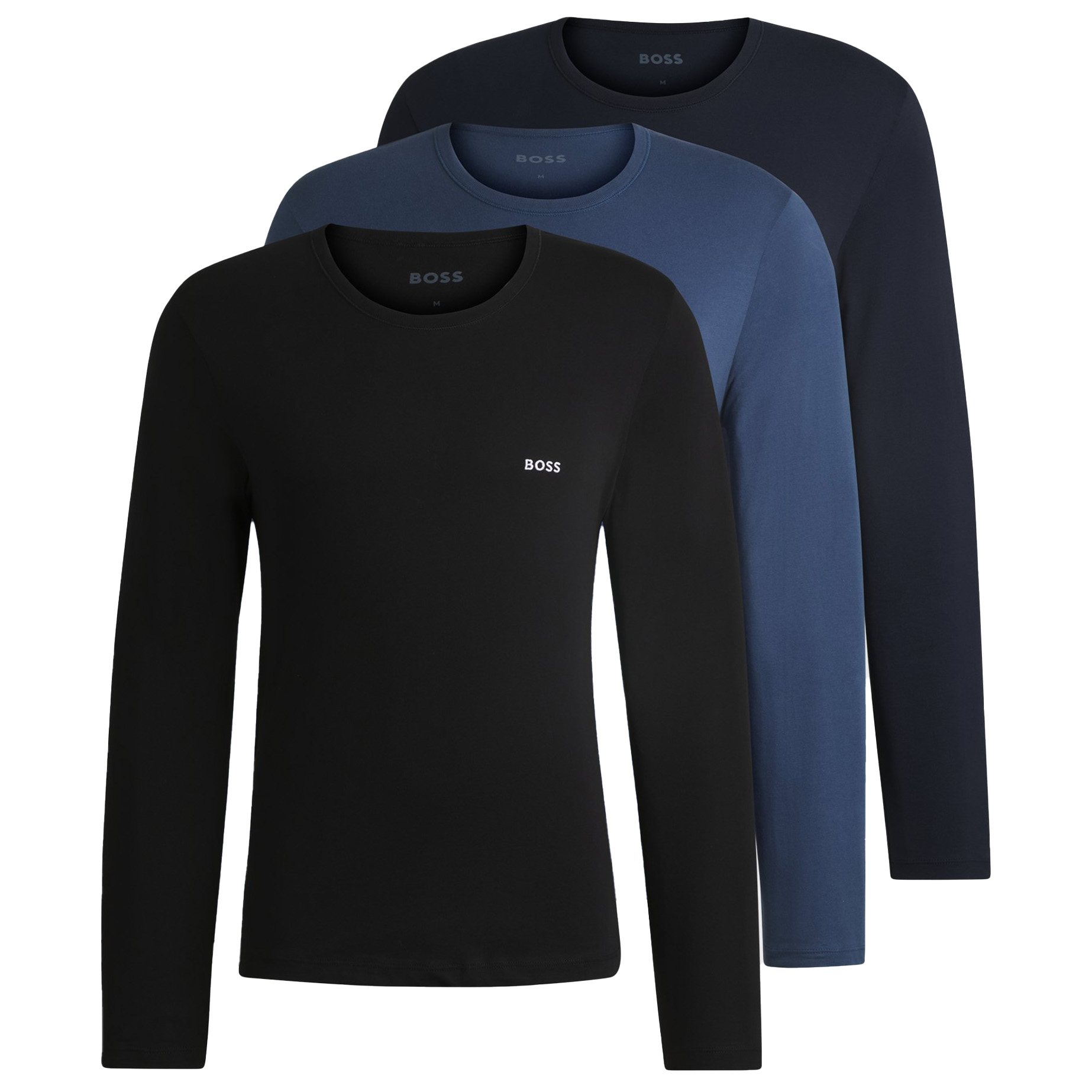 BOSS Shirt met lange mouwen Longsleeve-Shirt R-Neck Classic COTTON 3pcs/pack (3-delig)