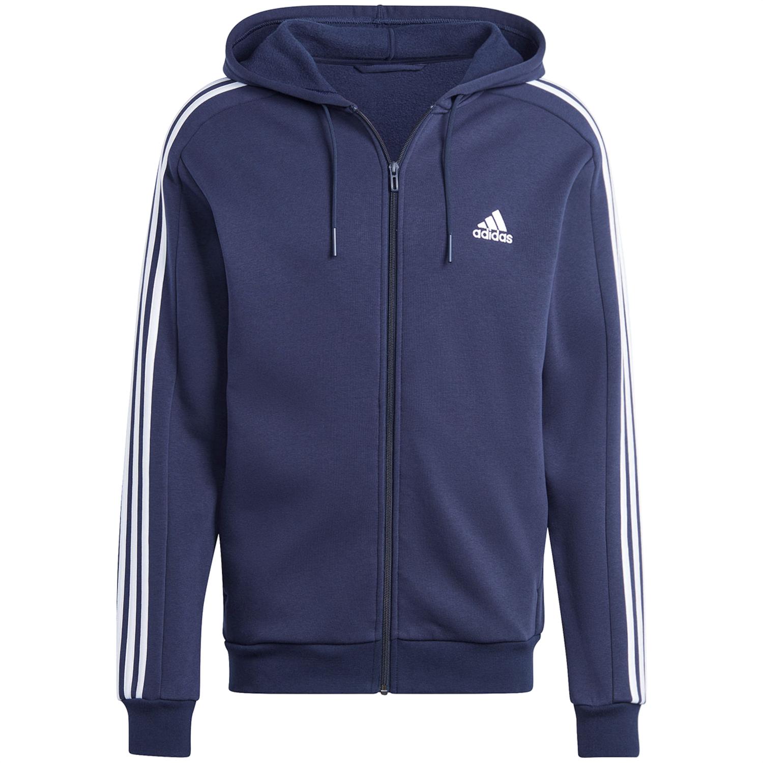 Adidas performance adidas Essentials Fleece 3-Stripes FZ Hoodie, Mens navy Sweatshirt S Vloot