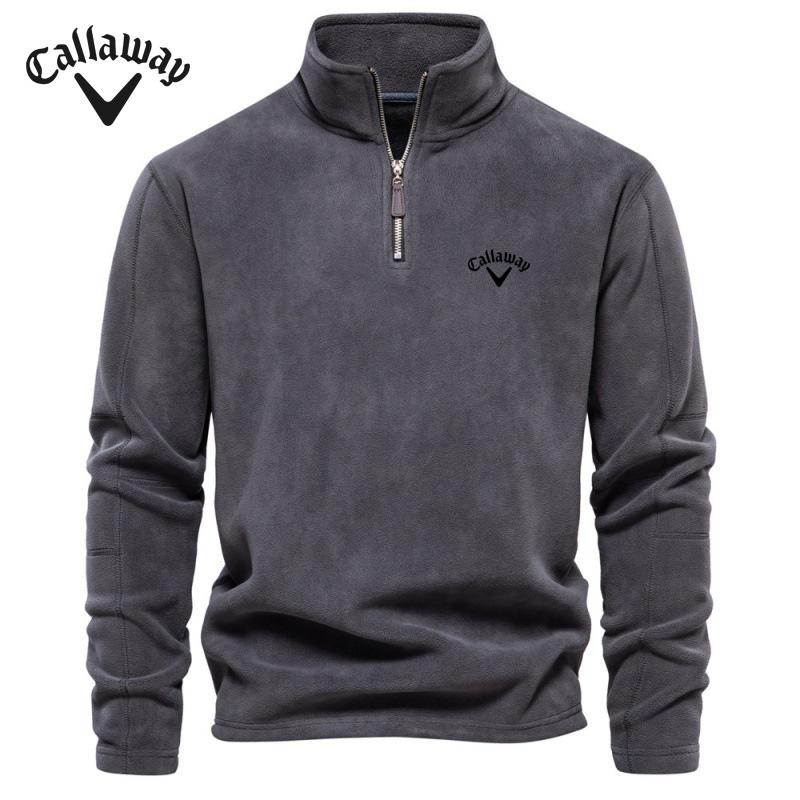 Wanglin1 Callaway Geborduurd Heren Herfst en Winter Nieuw Item Opstaande Kraag Half Rits Lange Mouw Sweatshirt Trendy Casual Fleece Top L