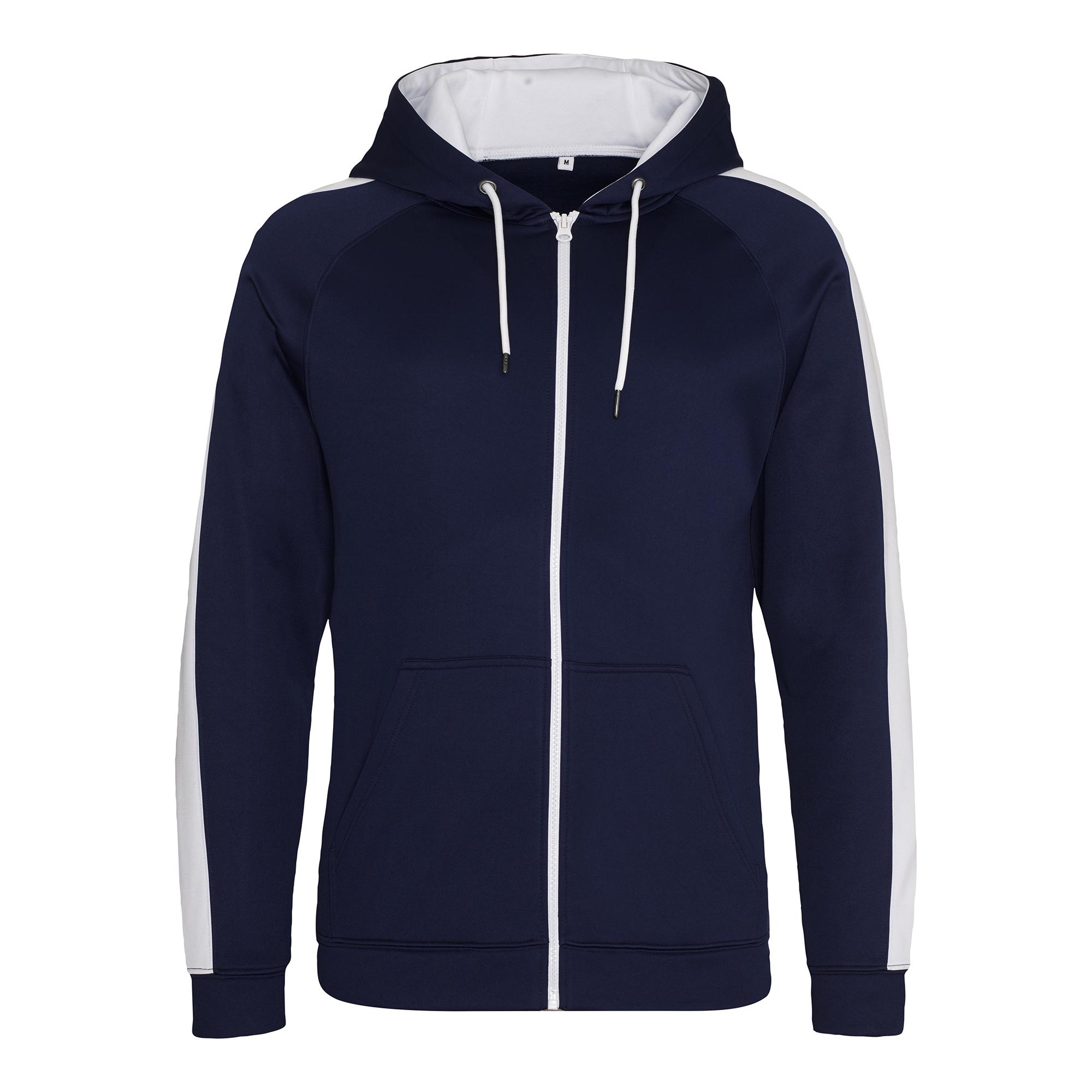 Awdis Just Hoods Mens Contrast Sports Polyester Full Zip Hoodie XXL