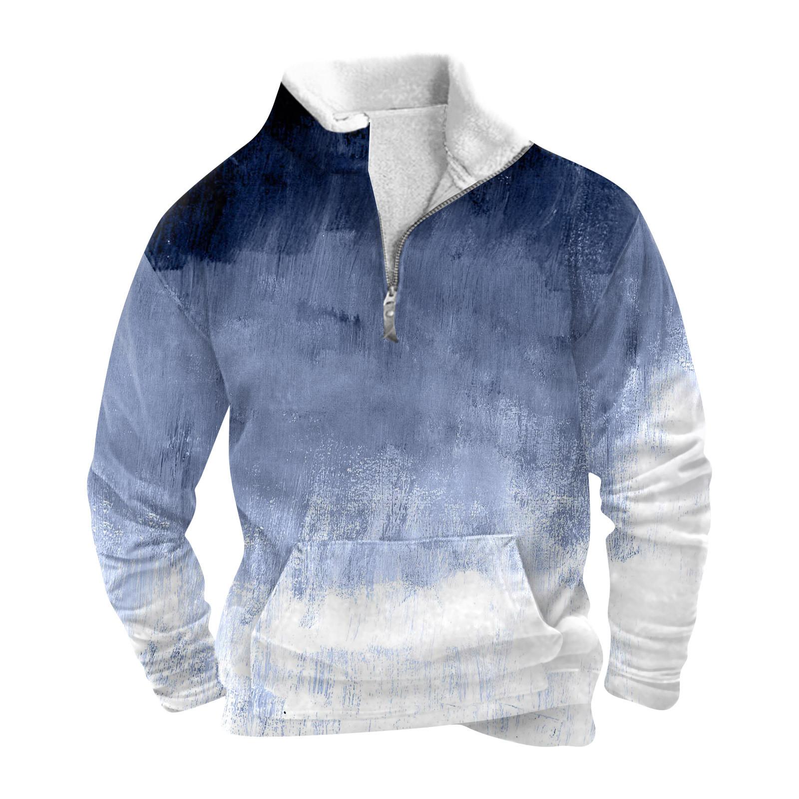 ZuiBaDuDu Lente en herfst herensweatshirt met staande kraag is outdoor casual truien tops XXXL