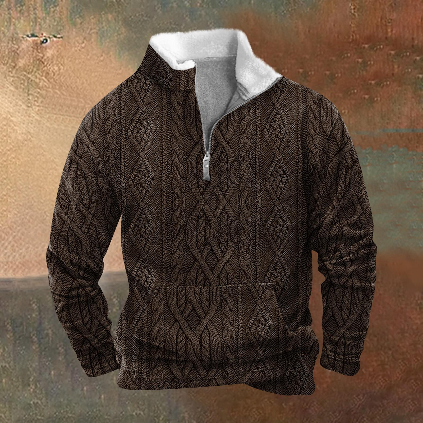ZuiBaDuDu Lente en herfst herensweatshirt met staande kraag is outdoor casual truien tops M