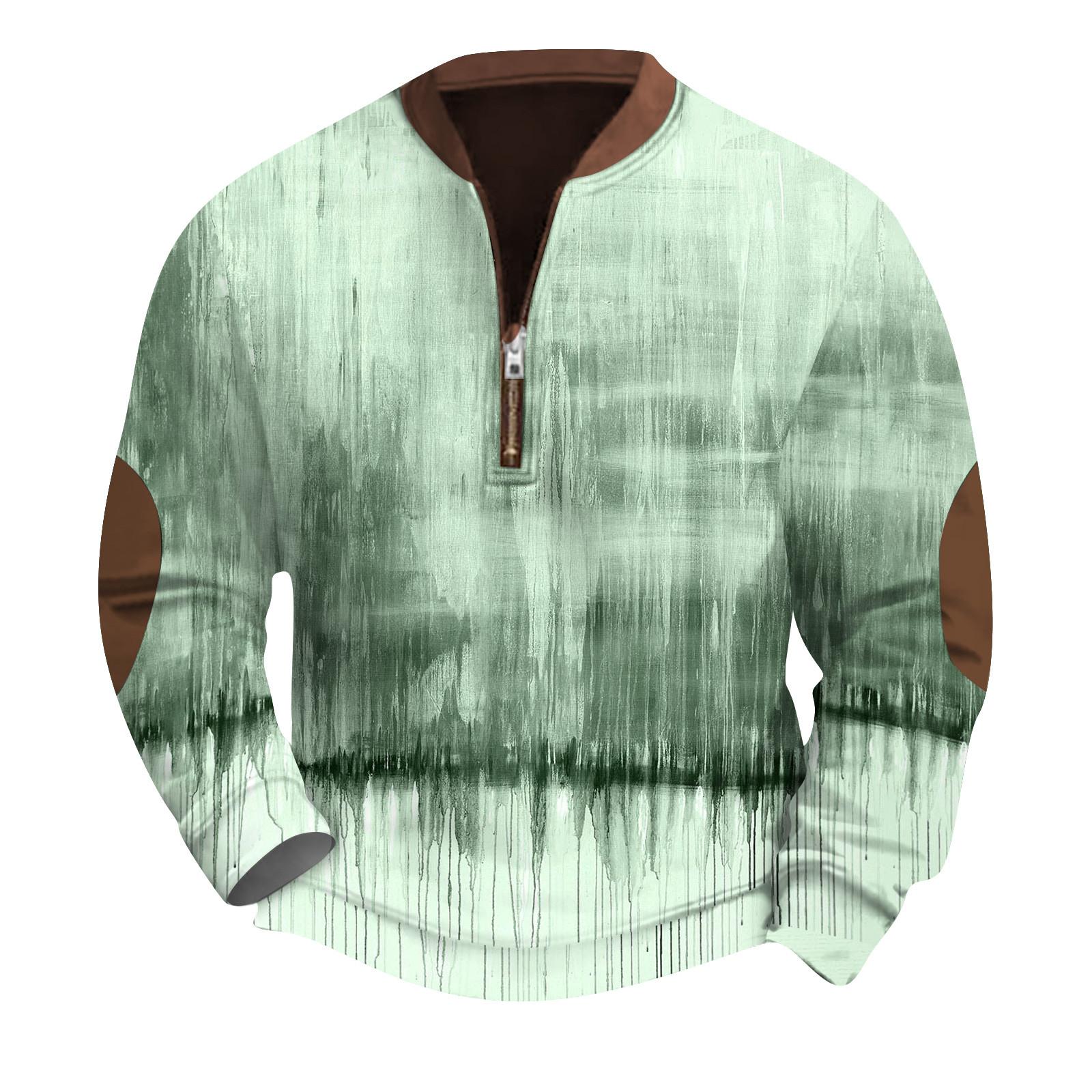 ZuiBaDuDu Heren Retro Casual Gradient Bedrukt Sweatshirt XL