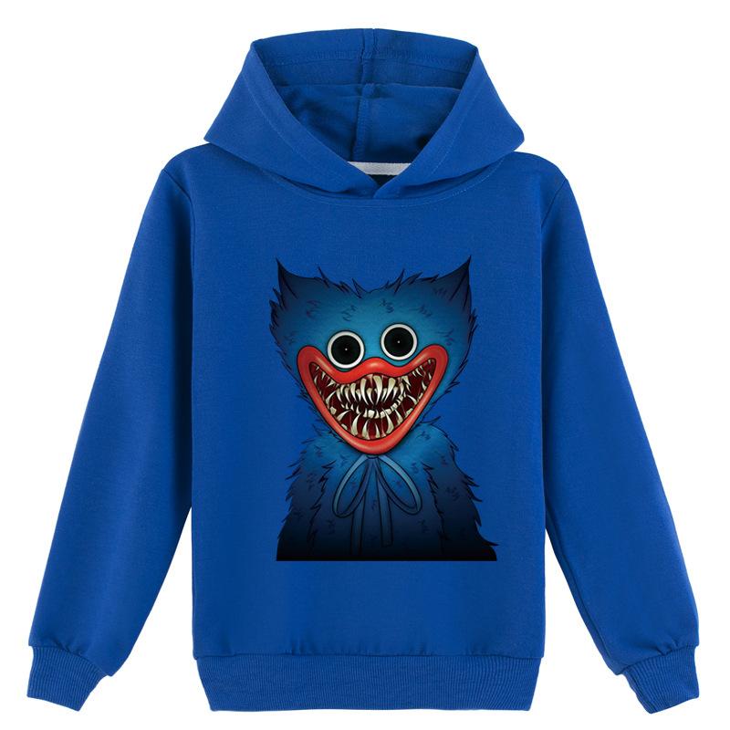 Youjilao Kinderen 3D Hoodie Huggy Wuggy Pullover Poppy Playtime Kinderen Trui 170cm blauw