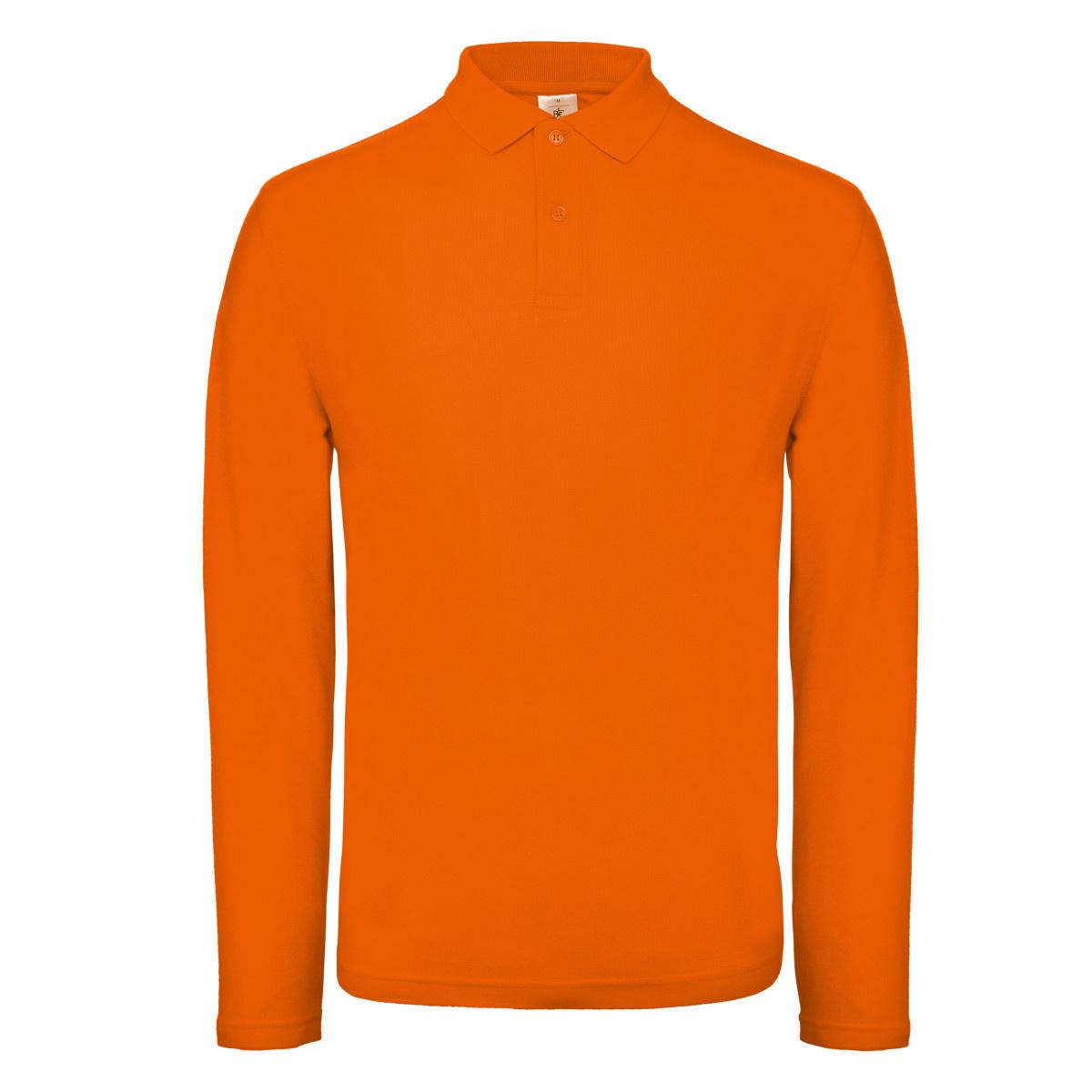B and C B&C ID.001 Heren Polo met Lange Mouwen 2XL