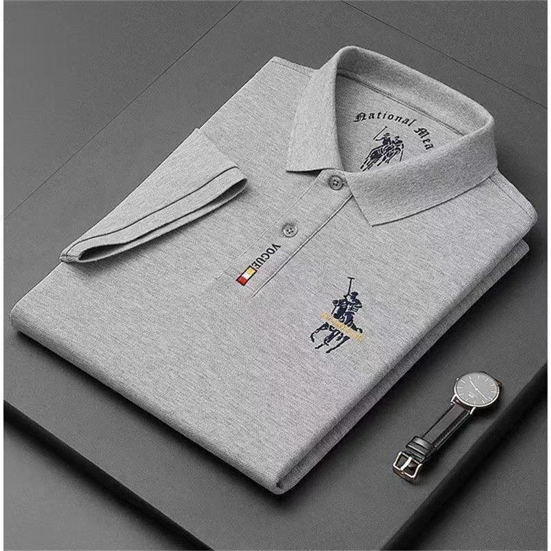 Steel giant Business Casual Strijkarm Geborduurd Heren Poloshirt XXL grijs