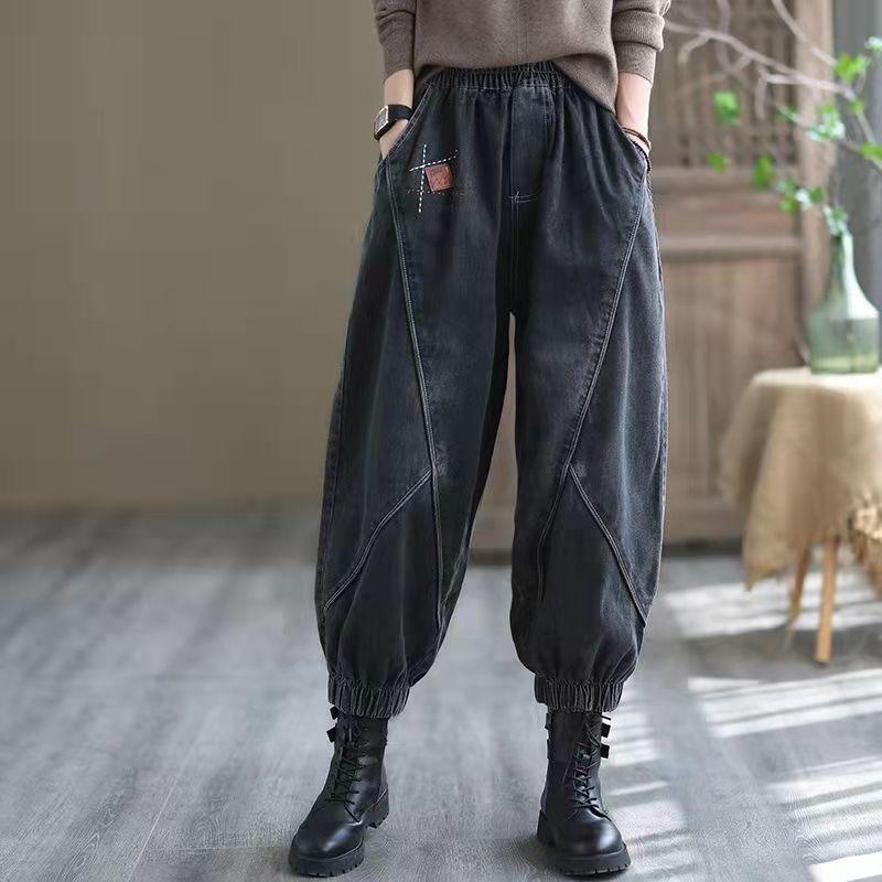 WTEMPO Lente Hoge Taille Wijde Pijpen Jeans Dames Losse Grote Maat Slanke Veelzijdige Harun Broek Lantaarn Broek Mode XL