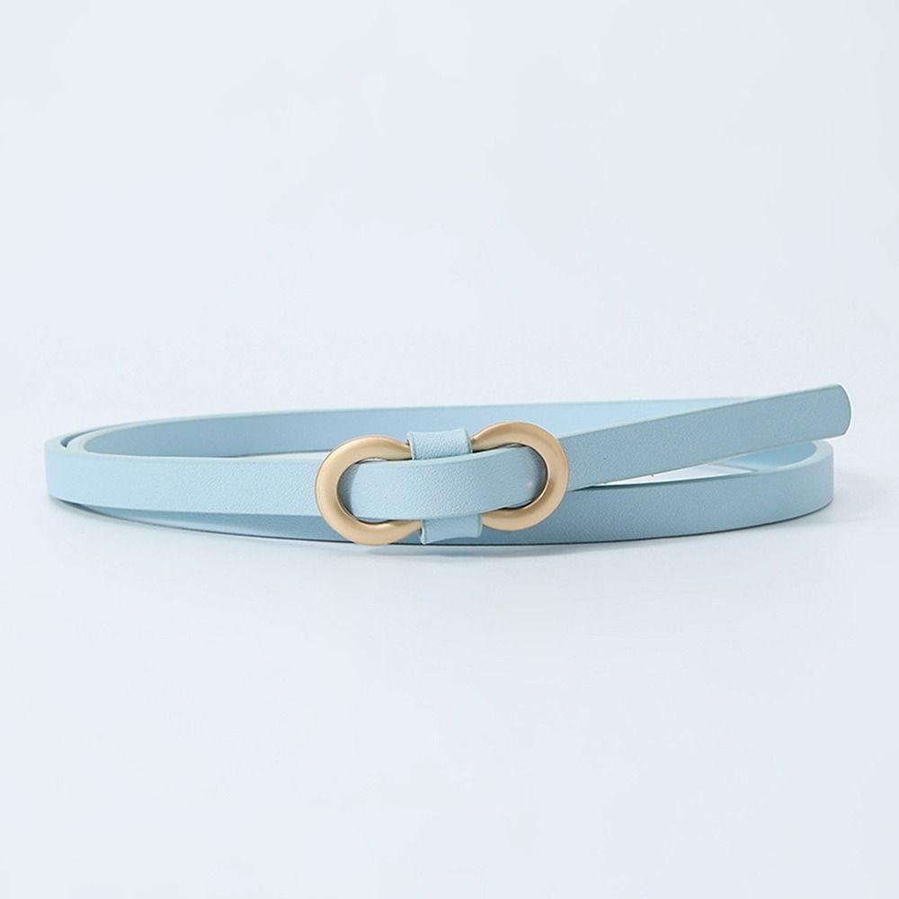 Dipuen Kleur Luxe Design Vintage lederen riem Dunne tailleband Broekkleding Riemen 8-vormige gespriemen