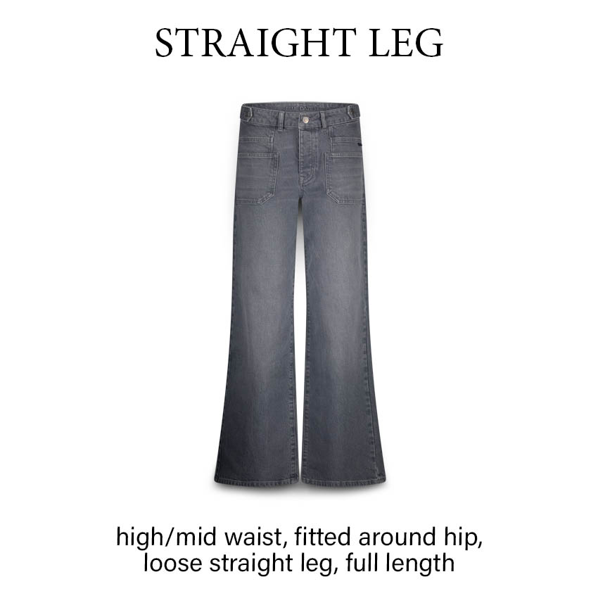 Summum Wide straight leg comfort grey denim jeans 4s2712-5196