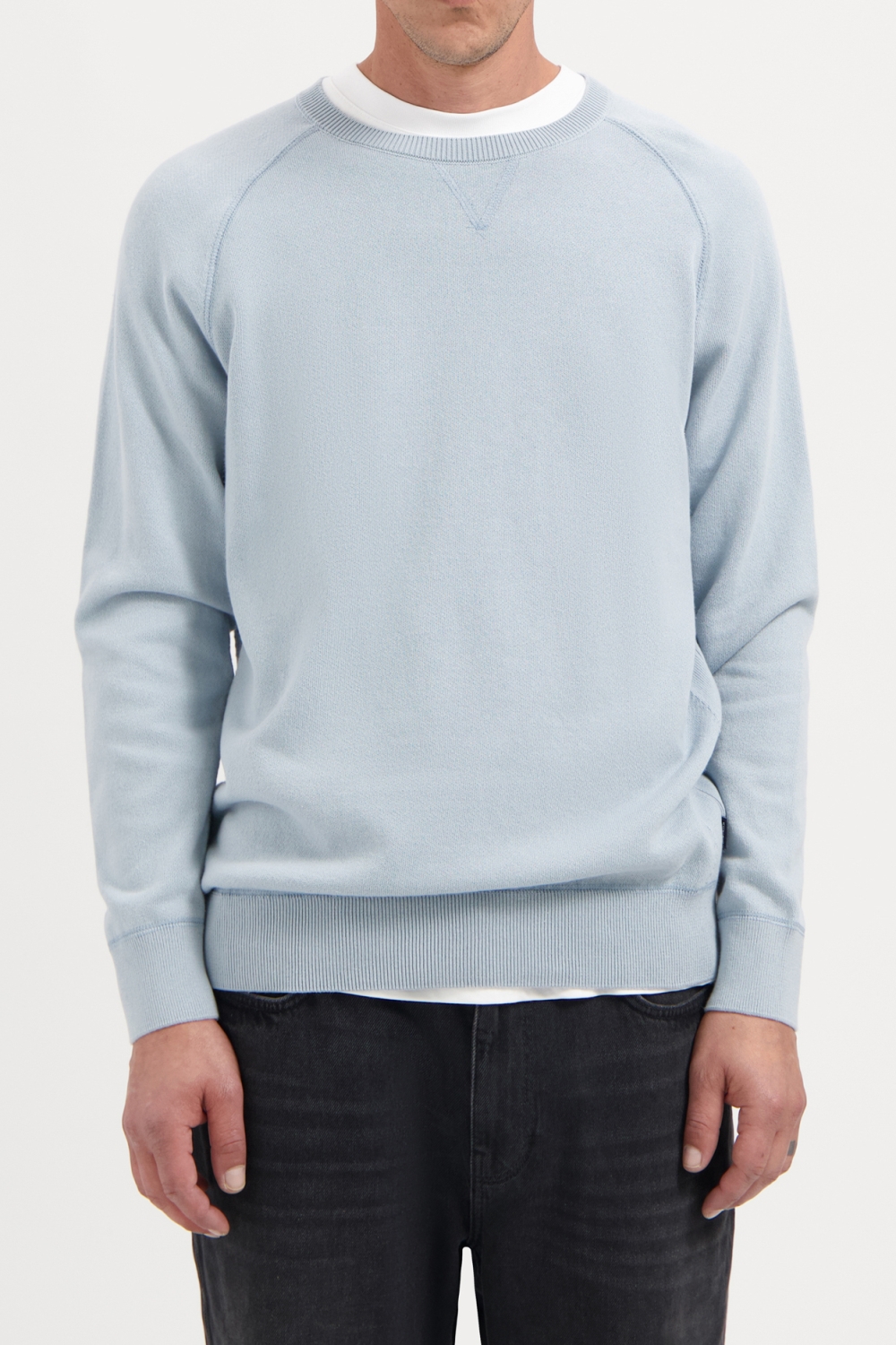 Kuyichi Herren vegan Strickpullover Noel Cloud Blue
