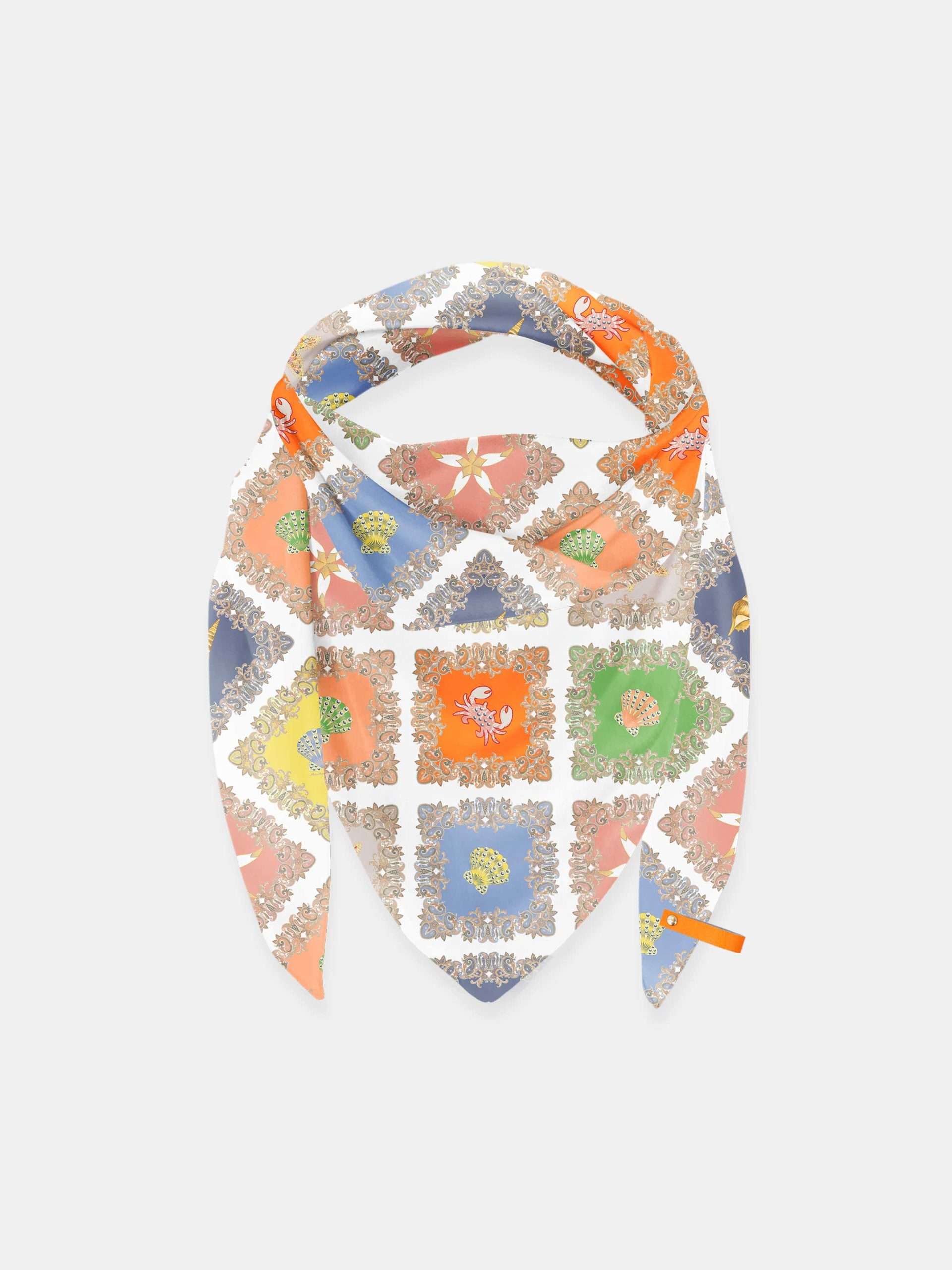 Mucho Gusto Zijden sjaal cannes oceaan paisley patchwork