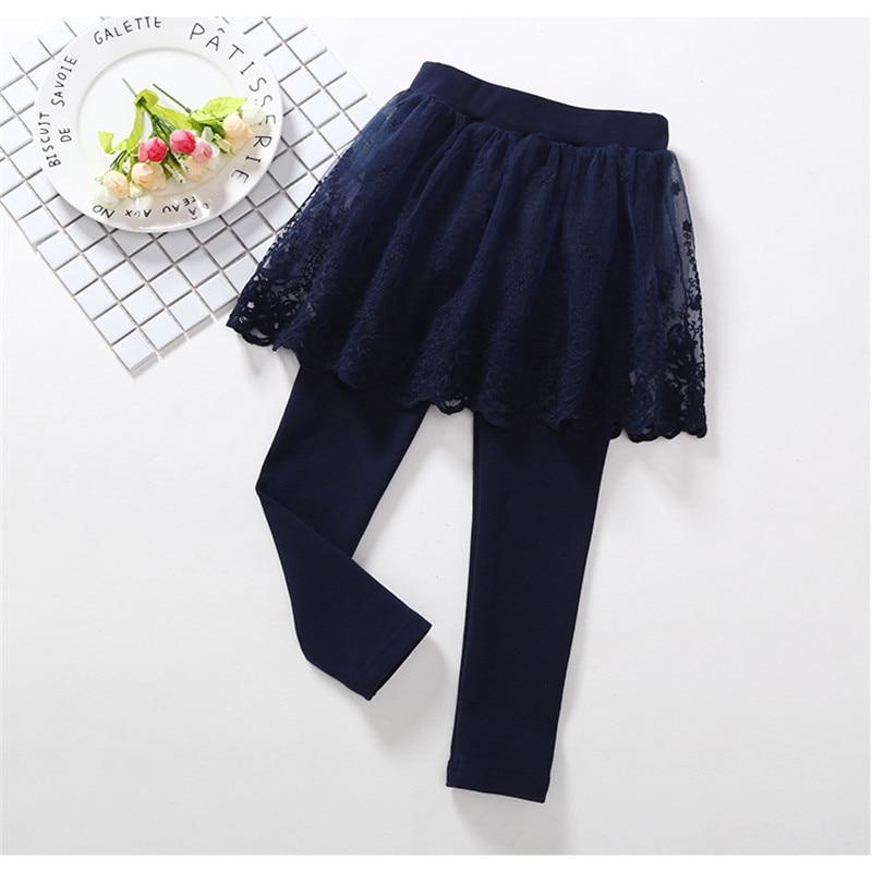 Topzeros Katoenen babymeisjesleggings Kant Prinsesrok-broek Lente Herfst Kinderen Slanke rokbroek Kinderkleding 130