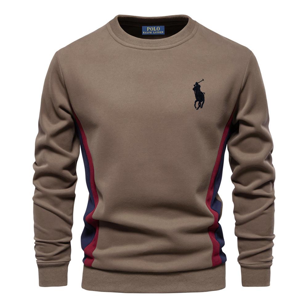 Polo Ralph Lauren Pony Geborduurd Herfst Nieuw Heren Lange Mouw Patchwork Hoodie Heren Casual Slim Fit Ronde Hals Sport Pullover M