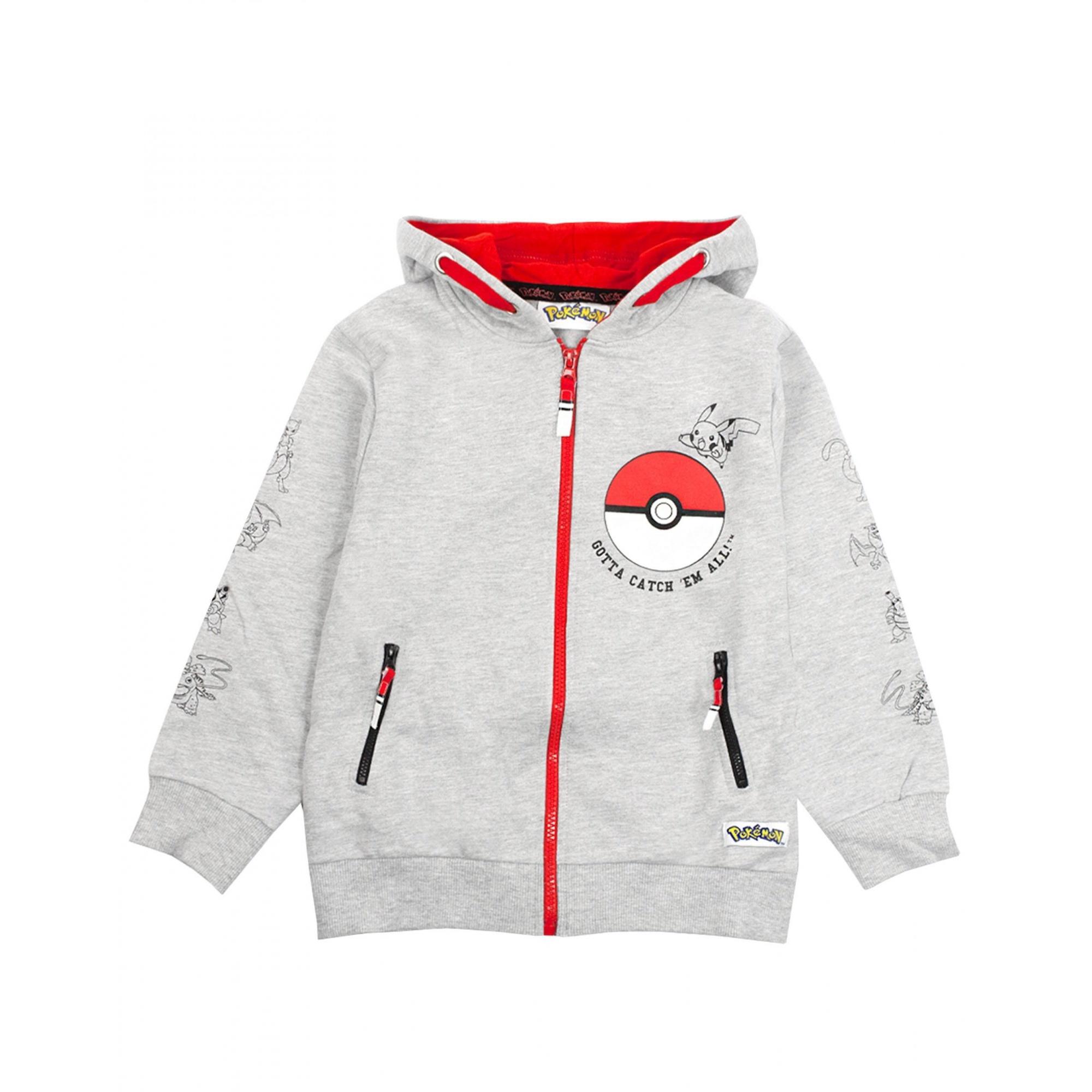 Pokemon Boys Gotta Catch Em All Pokeball Full Zip Drawstring Hoodie 11-12