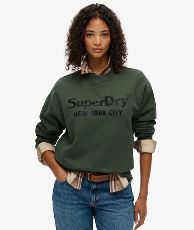 Superdry Brand Mark Losse Crew Sweatshirt Green