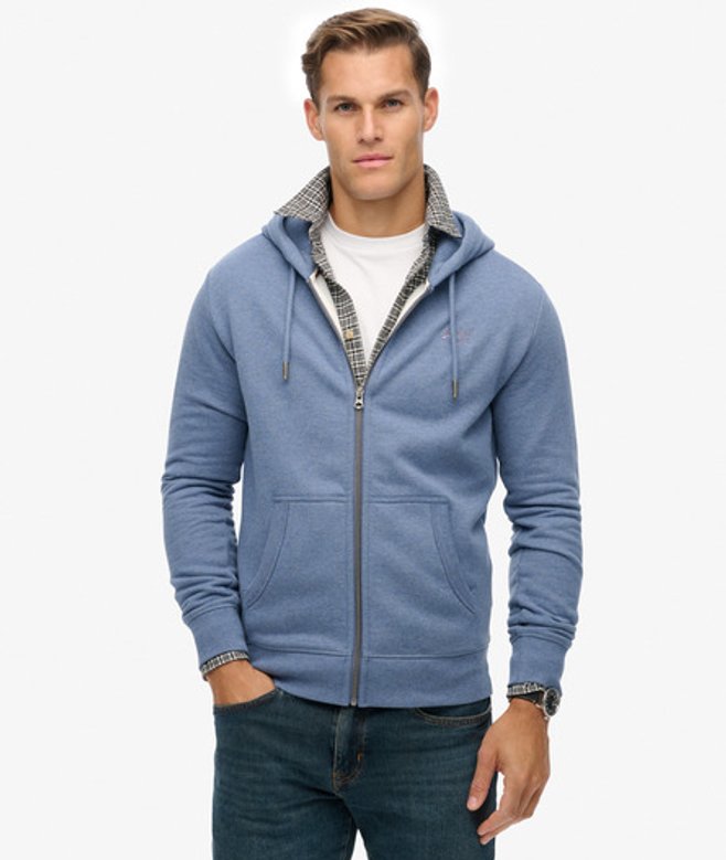 Superdry Essential Logo Hoodie met Rits Blue