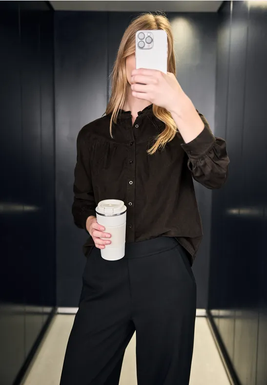 Street One Studio Corduroy blouse met ruches