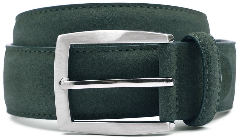 Suitable Riem Suède Leer Donkergroen