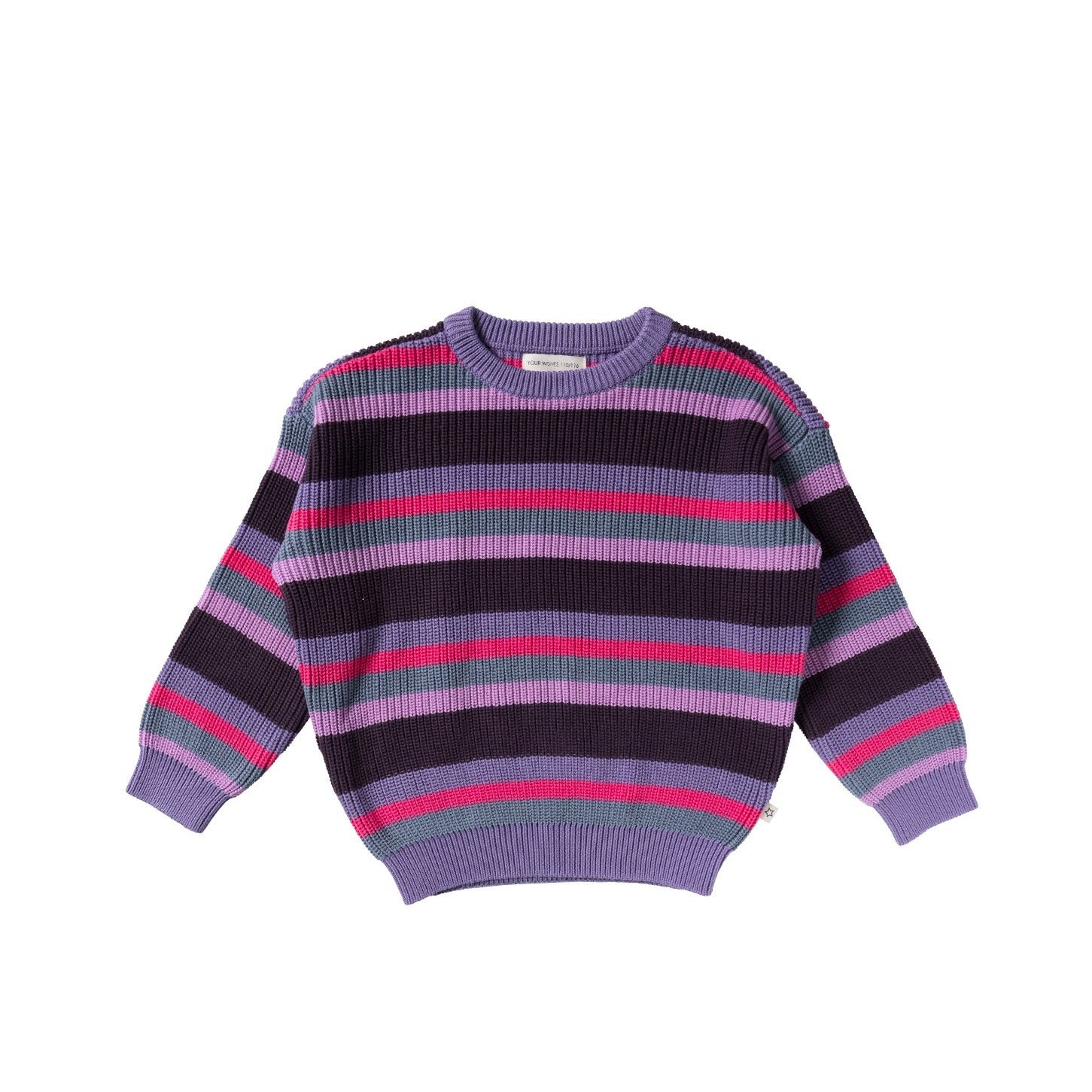 Your wishes winter sweater meisjes - paars - gebreid, strepen