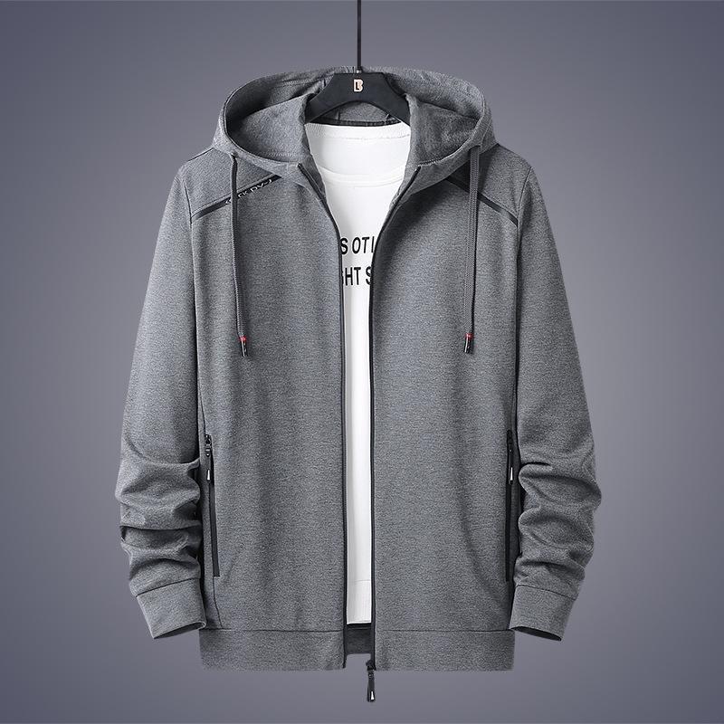 WomWear Herfst en winter herenkleding jas groot formaat casual mode effen kleur stiksels hooded sweatershirt jas merk L