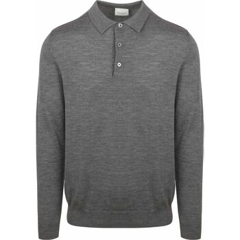 Profuomo Sweater  Longsleeve Poloshirt Merinowol Grijs