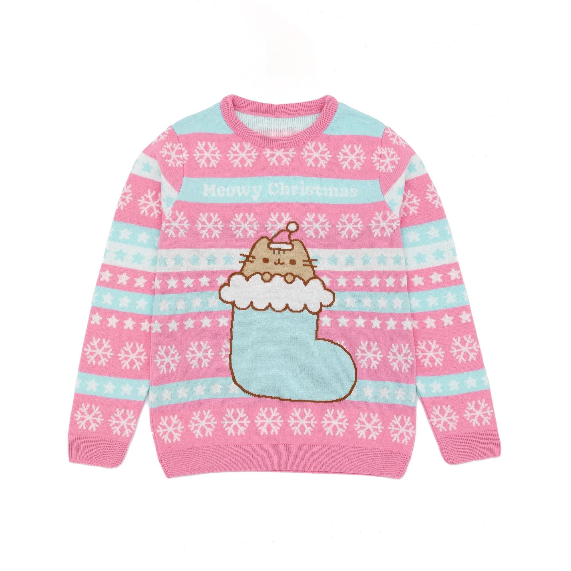 Pusheen meisjes gebreide kerstsweater 9-10 Years