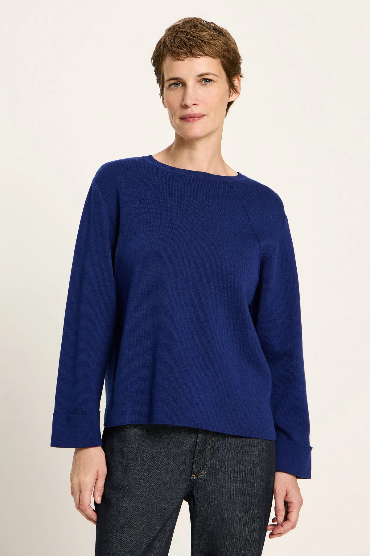 LANIUS Damen vegan Pullover  Milano Punto Blau