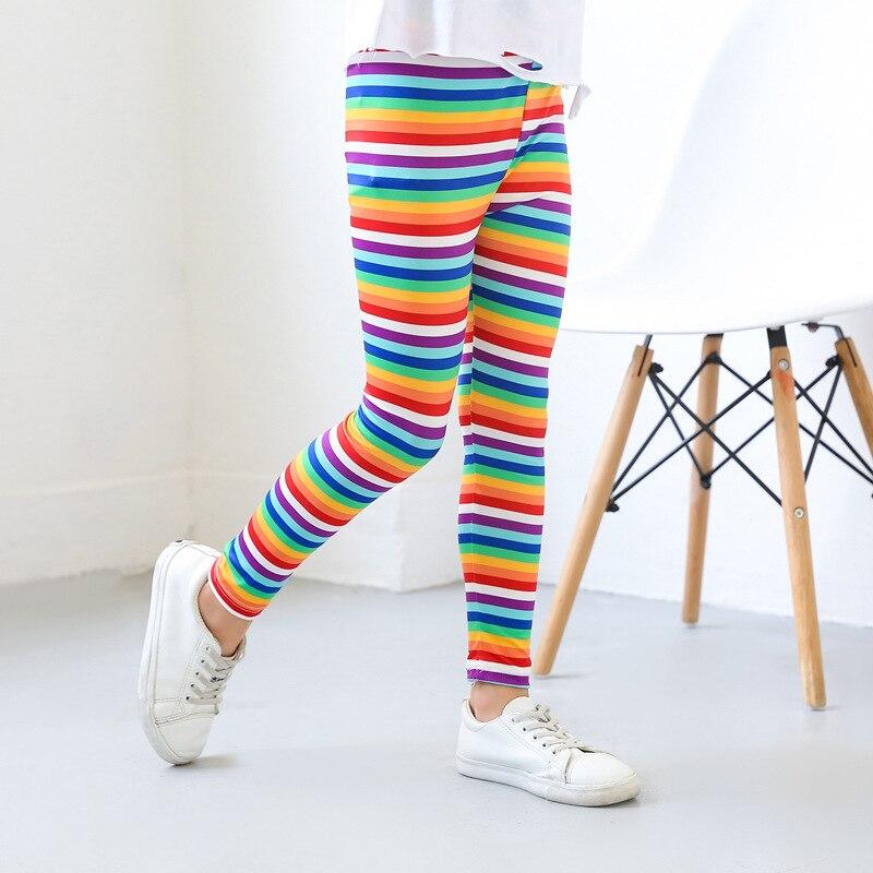 PenGo Studio 2T -12T meisjesleggings lente en herfst dunne kinderstretch bedrukte broek Koreaanse kinderbroek zomerkleding 120 roze