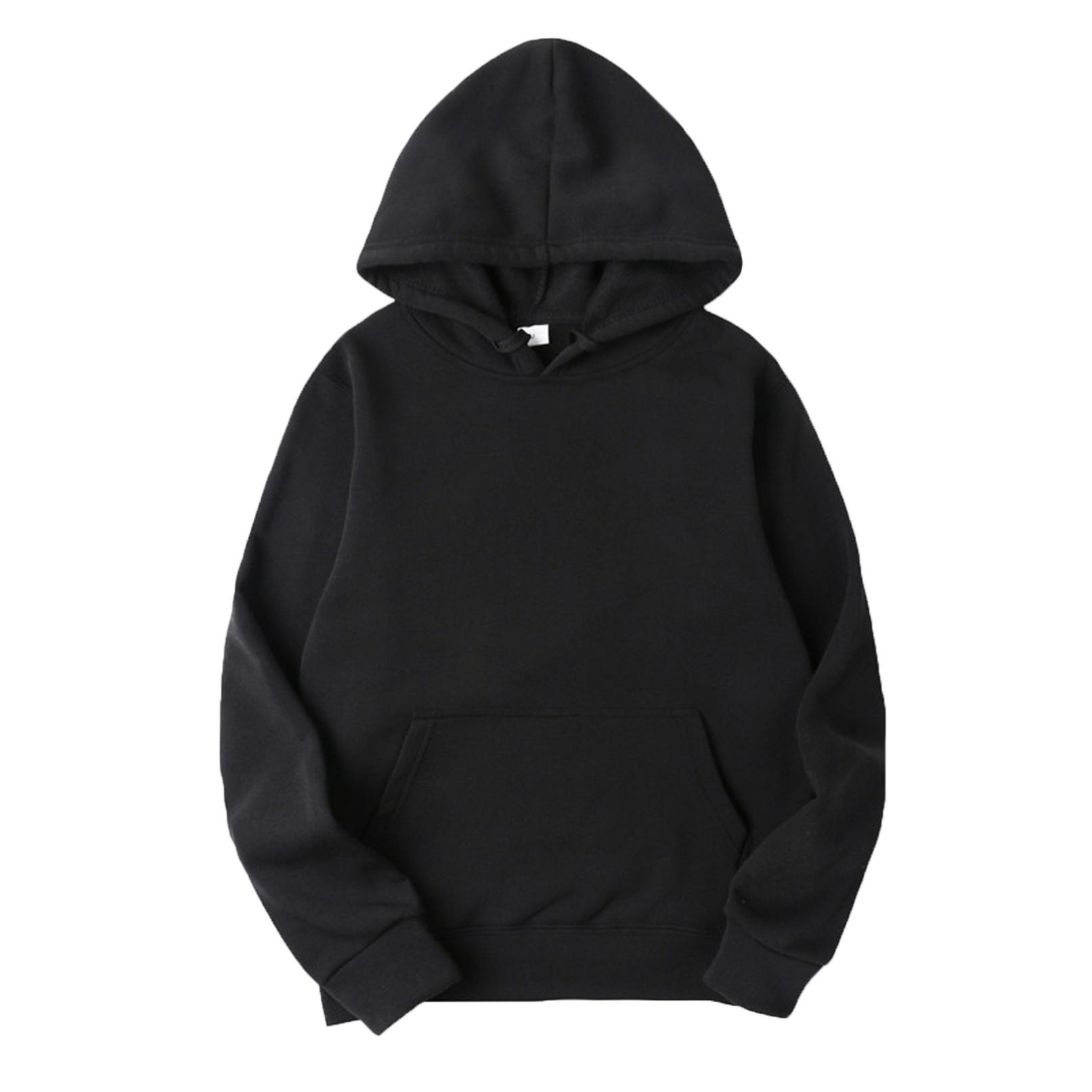 Yeahdor Heren effen trui met capuchon, casual sweatshirt met capuchon, klassieke tops met lange mouwen M