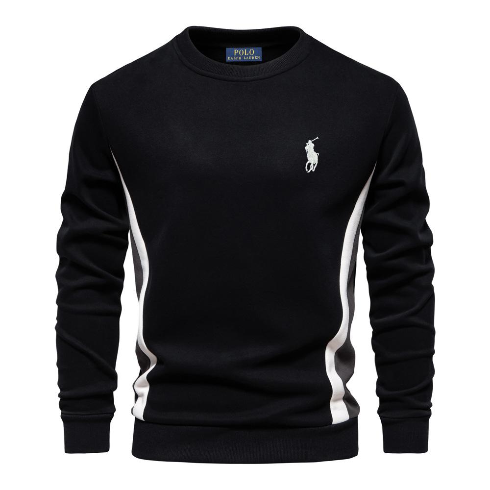 Polo Ralph Lauren Pony Geborduurd Herfst Nieuw Heren Lange Mouw Patchwork Hoodie Heren Casual Slim Fit Ronde Hals Sport Pullover L