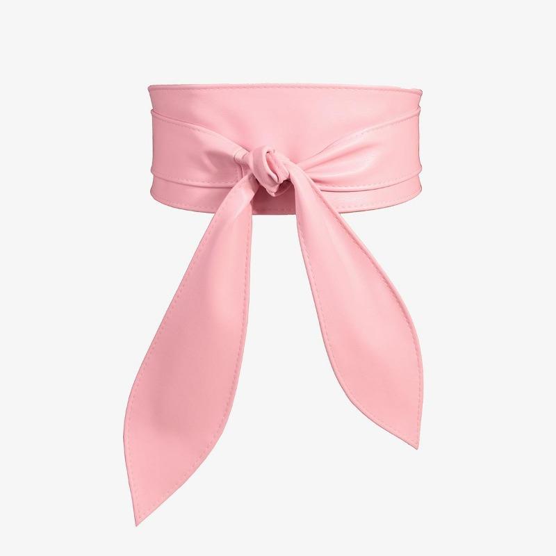 SZwatch Nieuwe Zachte Kleding Decoratie Strik Lint Taille Riemen Decoratieve Tailleband Dames Brede Ceintuur Taille Riem 245cm roze