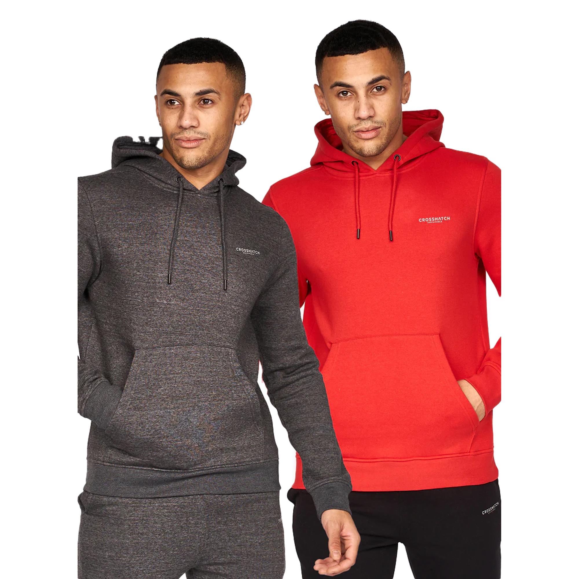 Crosshatch Traymax oversized hoodie voor heren (Pak van 2) S