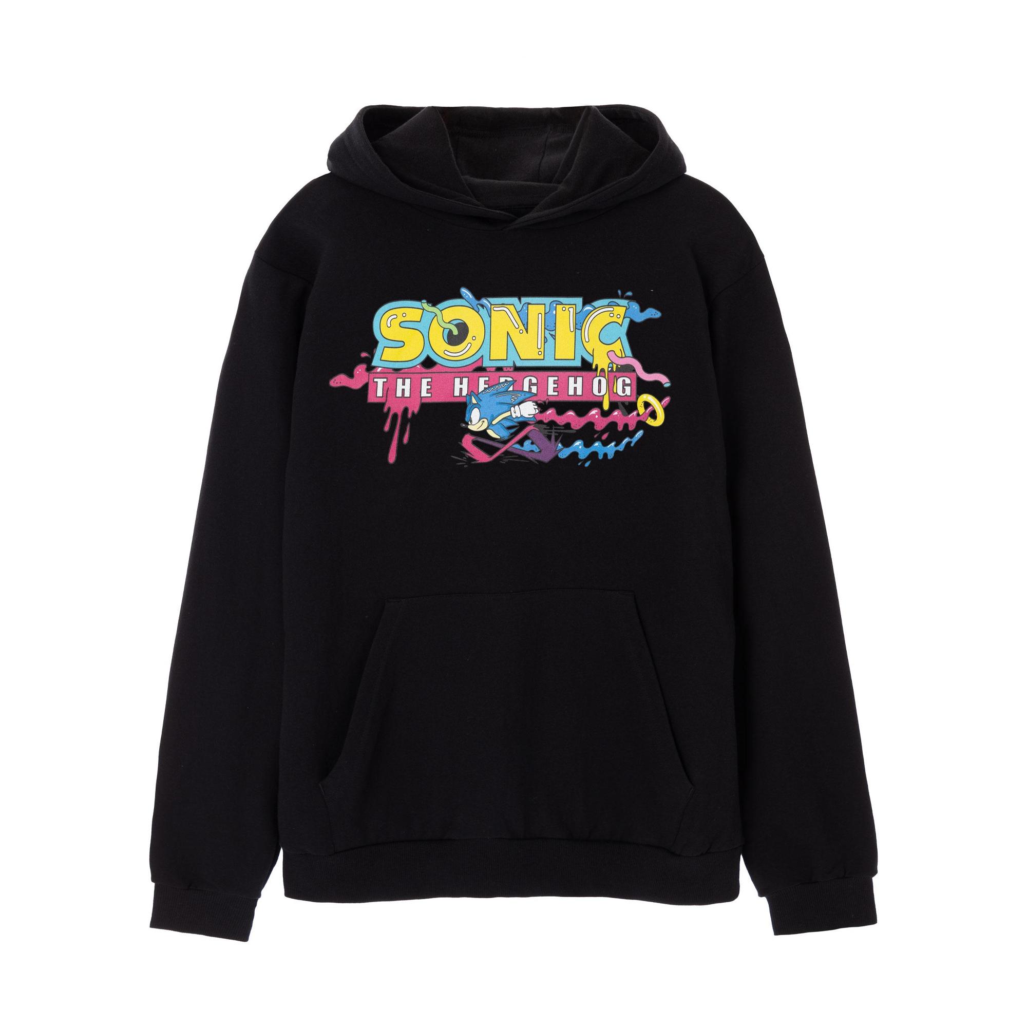 Sonic The Hedgehog Heren psychedelische logo-hoodie 3XL zwart