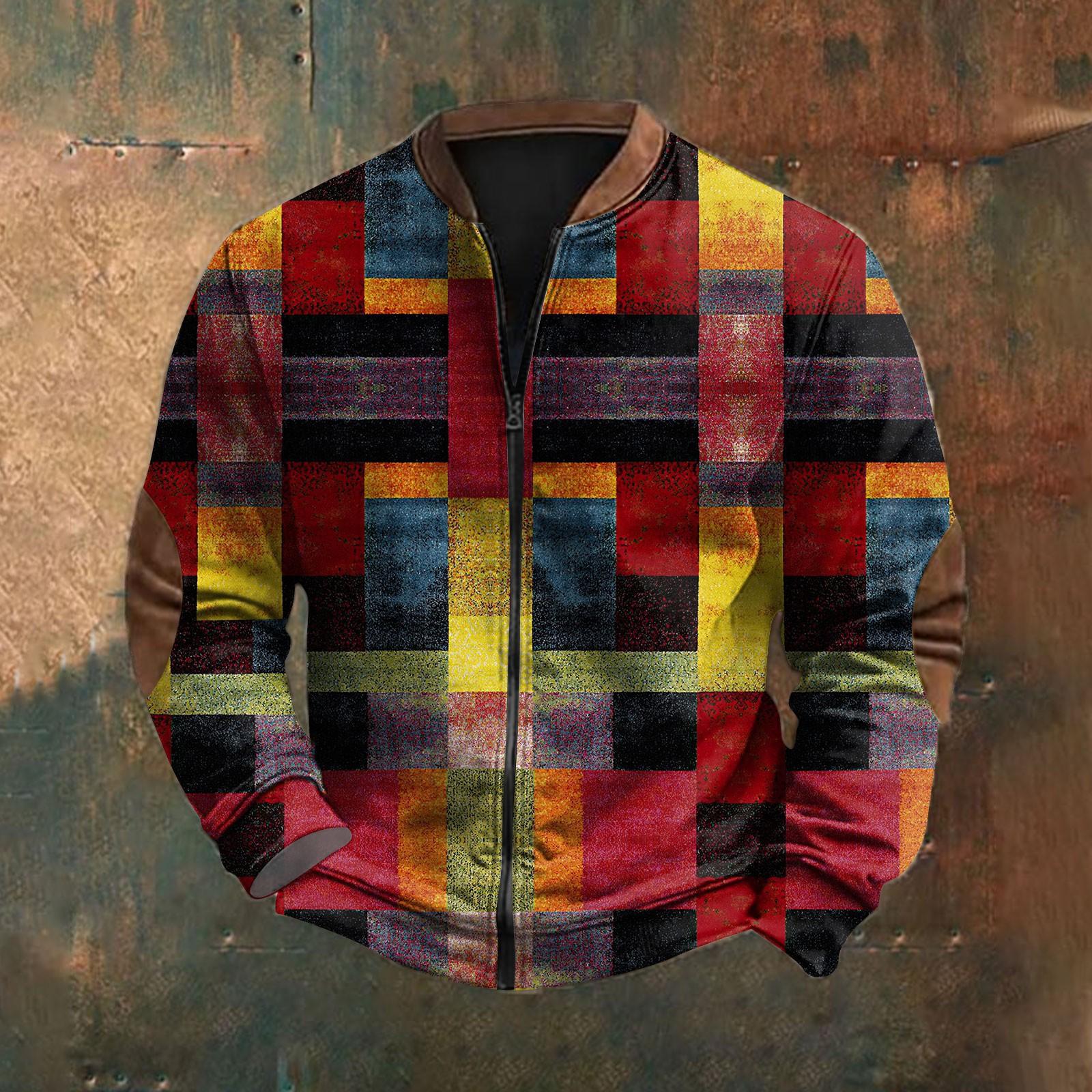 YiGeiWoLiGiaoGiao Heren Retro Casual Gradient Bedrukt Sweatshirt S geel