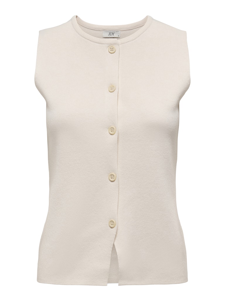 Jacqueline de Yong Jdyprime life sl on fitted vest knt ecru