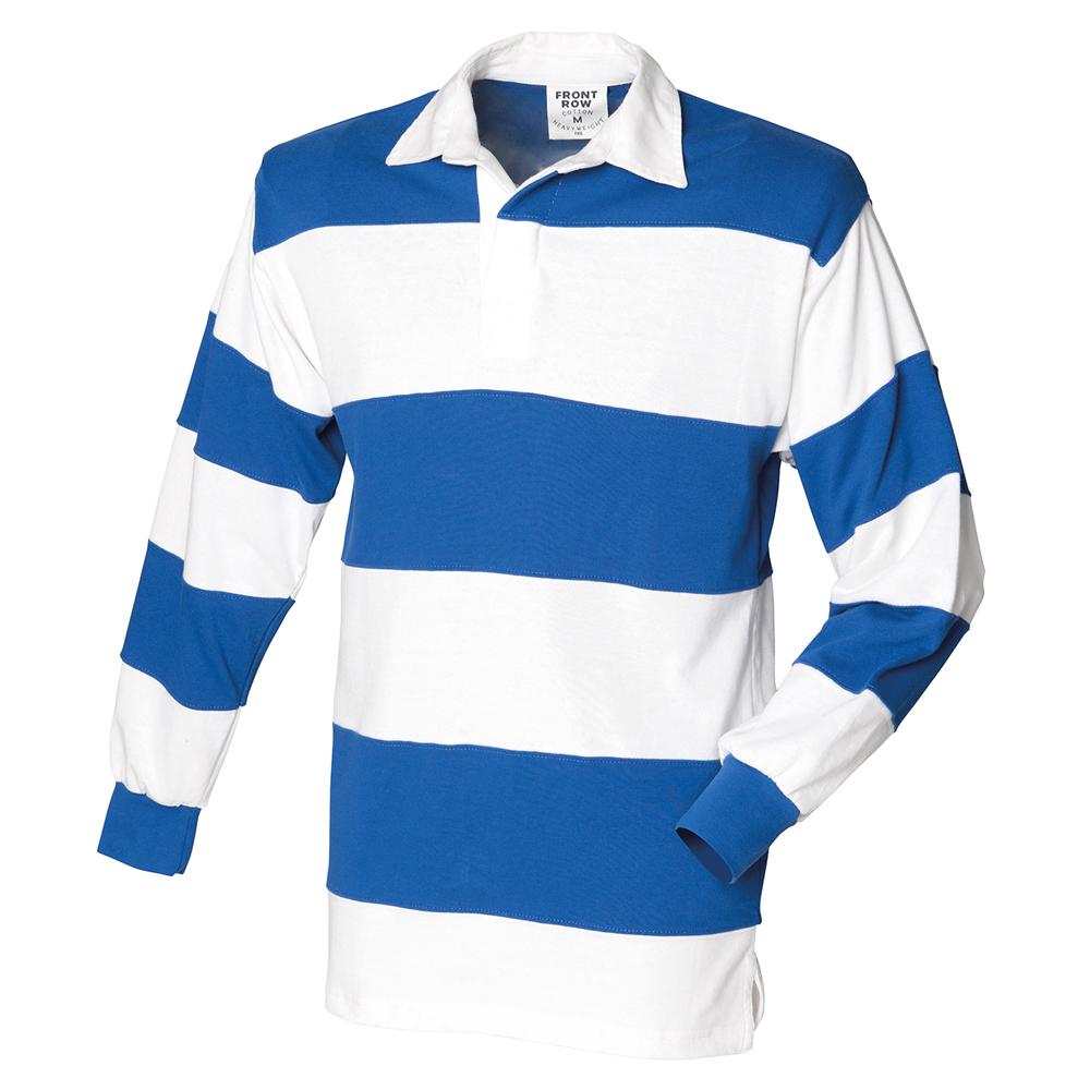 FRONT ROW Heren Streep Genaaid Rugby Poloshirt XXL