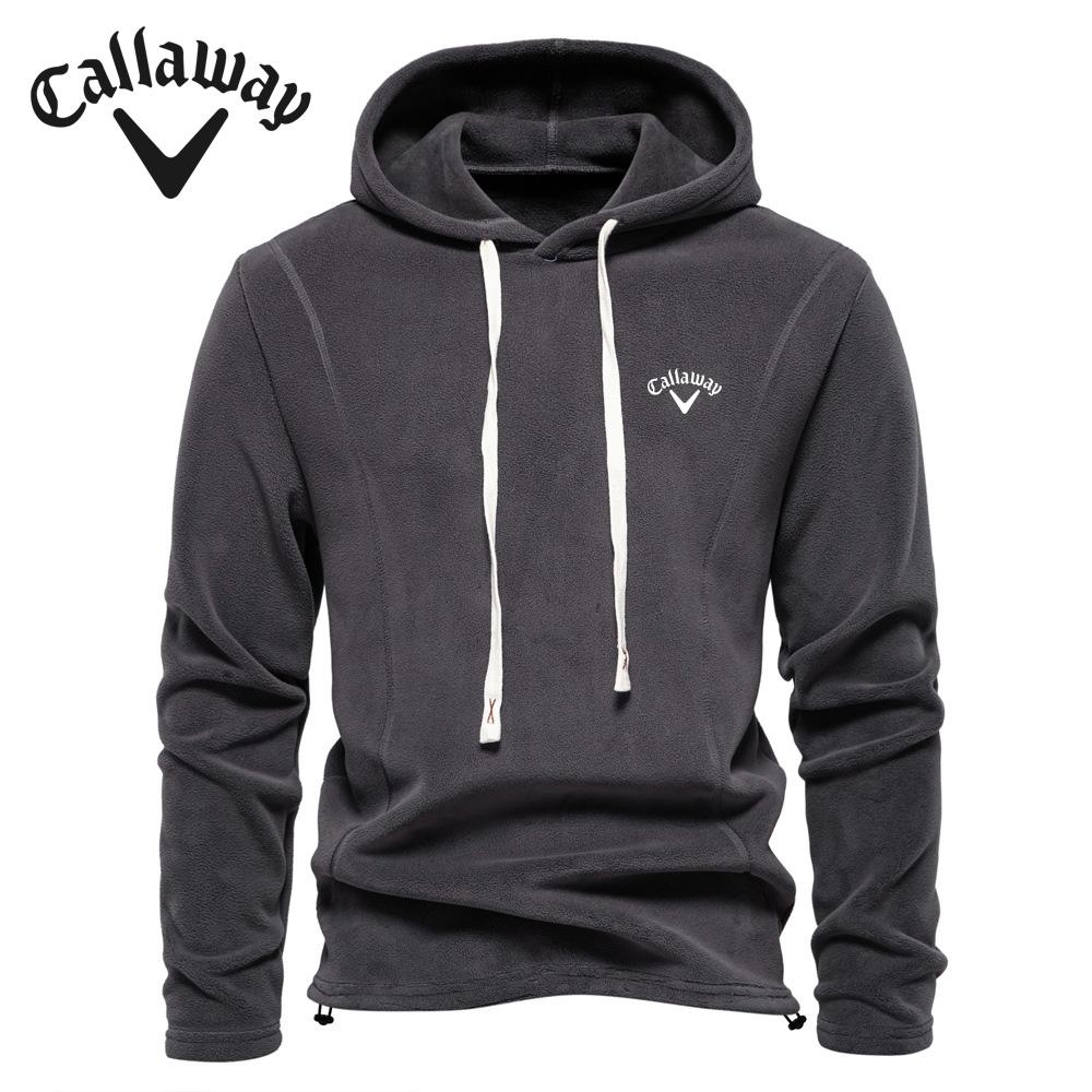 Callaway geborduurd herfst- en winter nieuw heren sweatshirt met lange mouwen en capuchon trend veelzijdige fleece warme sweatshirt L